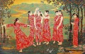 country girls Art chinois traditionnel